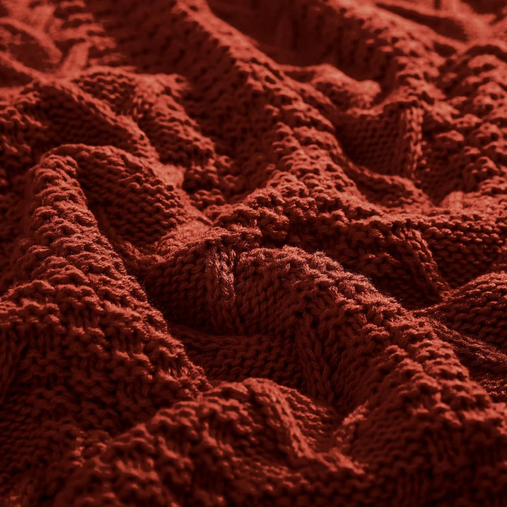 Aormenzy Knitted Throw Blanket (50" x 60") and 2 Pillow Covers (18&...