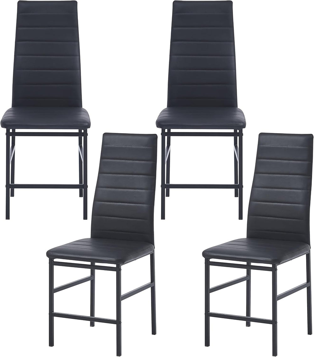PU Dining Chairs Set of 4, Modern Kitchen & Dining Room Chairs Faux Leath...