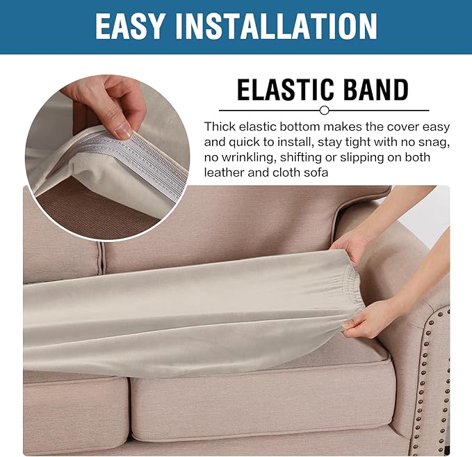 H.VERSAILTEX Velvet Stretch Individual Couch Cushion Cover Plush Cushion - Image 4
