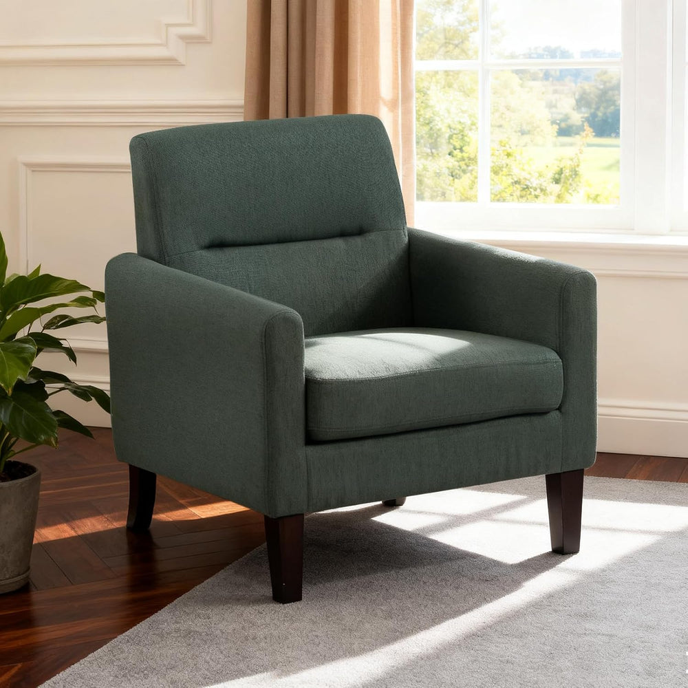 Accent Chair, Mid Century Modern Living Room Chairs Reading Chair, Green
