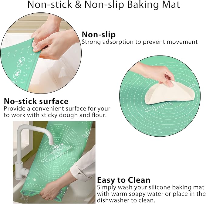 Silicone Pastry Mat 32" x 24" Extra Thick Non Stick Baking Mat - Image 4