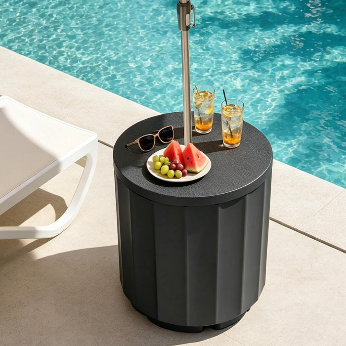 NicBex 2 in 1 Umbrella Stand Table with 1.5 Inch Hole, Black