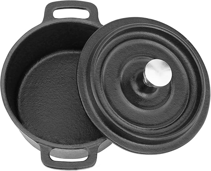 Flavehc Mini Cocotte 8 oz Pre-Seasoned Mini Dutch Oven 0.25 qt. Cast Iron - Image 4