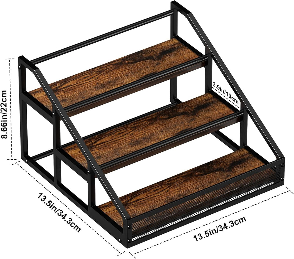 B4Life 2 Pack 3-Tier Liquor Bottle Display Shelf, Countertop Bar Shelves | Li...