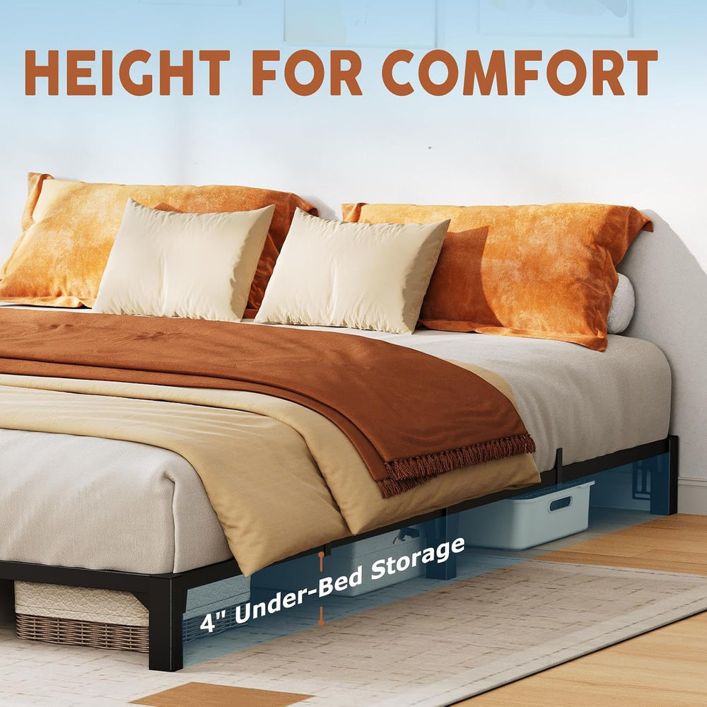 GarveeHome 6 in Queen Bed Frame, Heavy Duty Metal Platform Bed Frame with Dur...