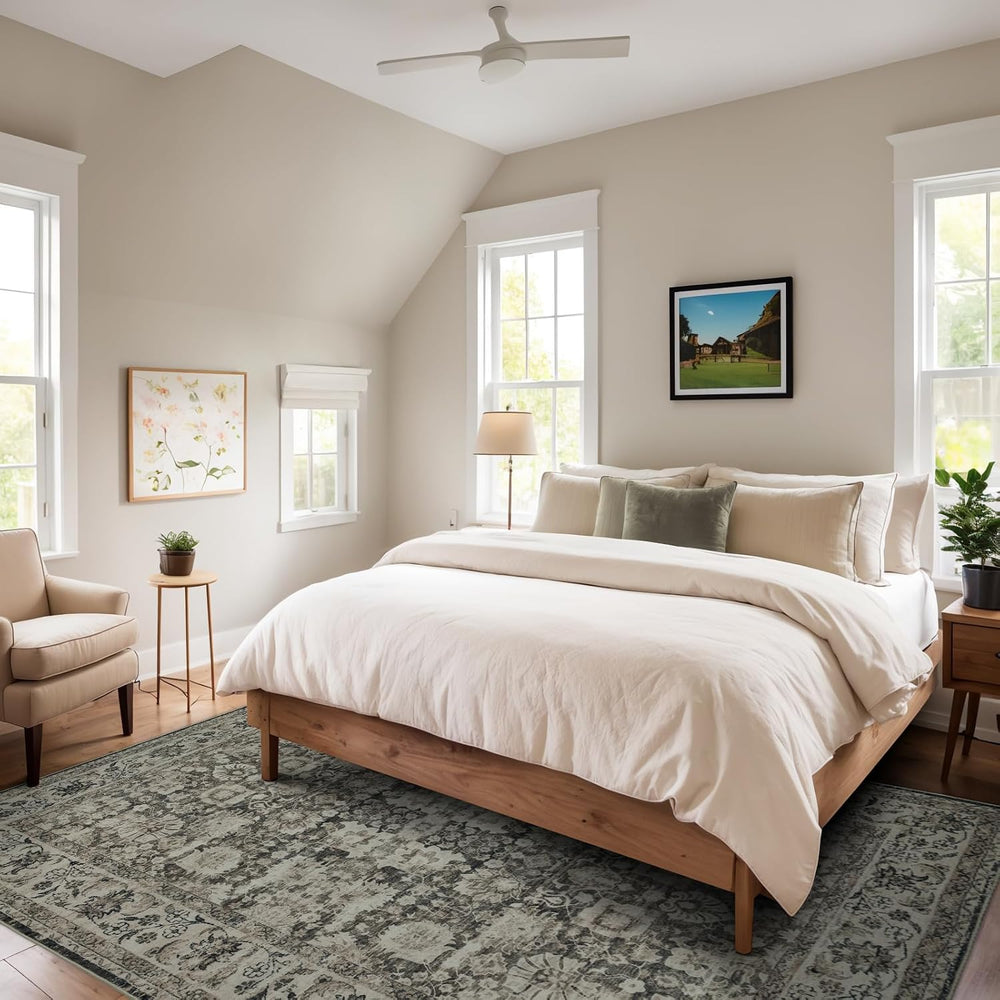 Area Rug 5×7 Washable Rugs for Bedroom Brown