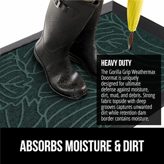 GORILLA GRIP 100% Waterproof All-Season WeatherMAX Doormat US Designed Natural - Image 5