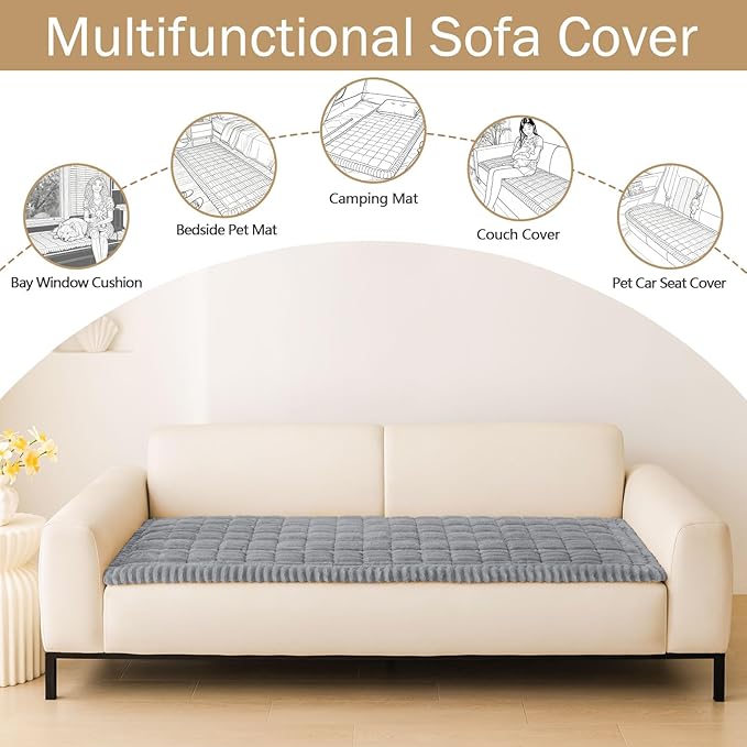 hyha Couch Covers for Dogs Washable, Non Slip Plush Dog Sofa Protectors - Image 3