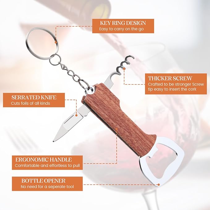 Ziliny 24 Pcs Bottle Opener Keychain Bulk Wine Bottle Beer Opener Keychain - Image 2