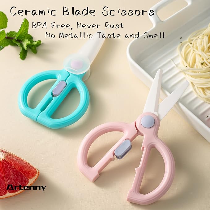 Baby Food Scissors with Travel Case, Ceramic Food Scissors Kids, Toddler - Image 5