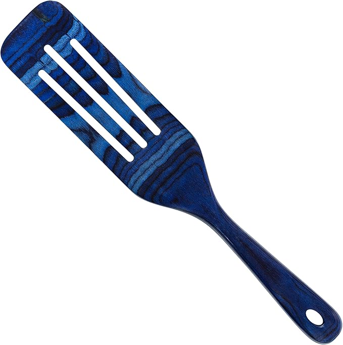 Baltique Malta 13 Inch Wooden Slotted Spurtle Spatula – Colorful Layered Birch by TotallyBamboo