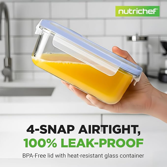 NutriChef 10-Piece Glass Food Containers - Image 3