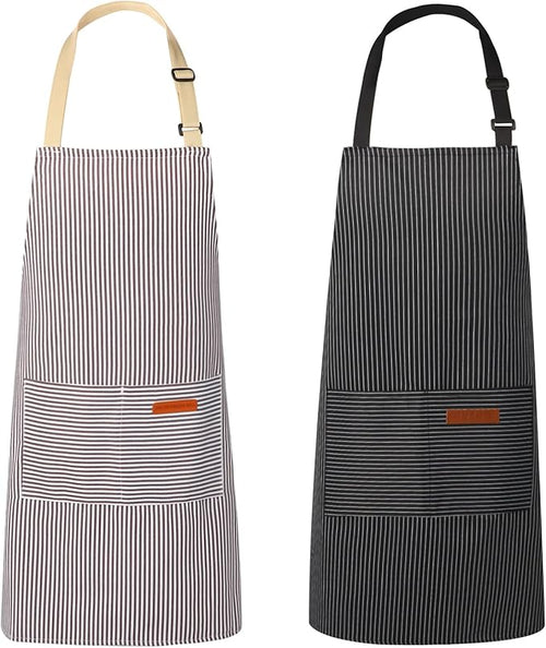 2 Pack Aprons for Women with Pockets, Kitchen Cooking Apron for Men, Adjustable by Unknown
