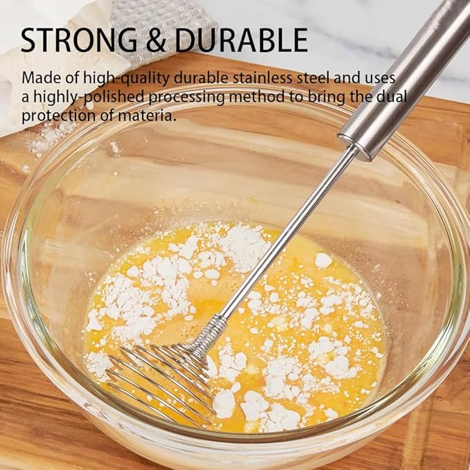 Stainless Steel Spring Coil Whisk Set 2 Pack, Wire Whip Egg Beater, Kitchen - Image 5
