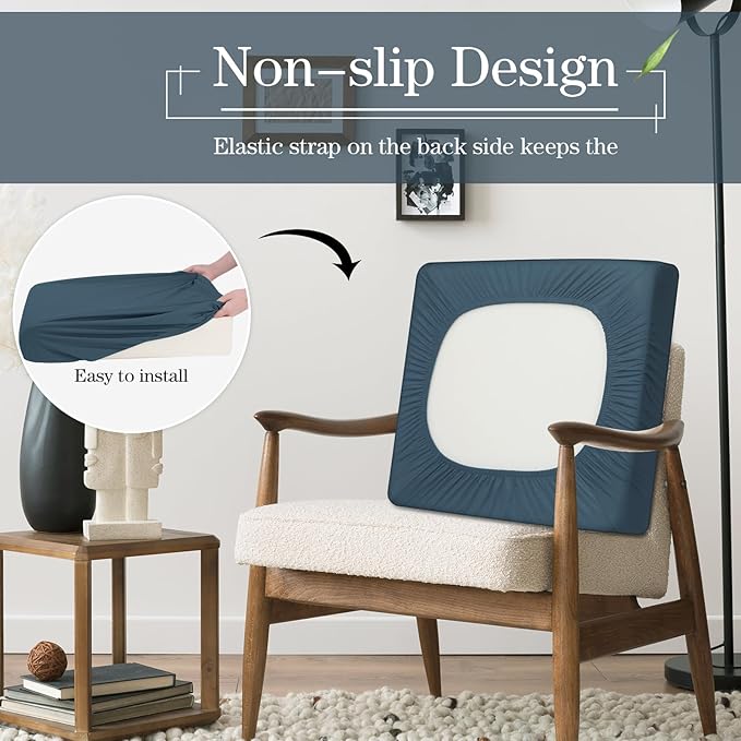Newwiee Set of 4 Stretch Patio Cushion Covers Sofa Couch Seat Chair Slipcovers - Image 5