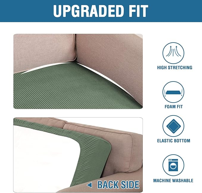 H.VERSAILTEX Super Stretch Individual Seat Cushion Covers Sofa Covers Couch - Image 6