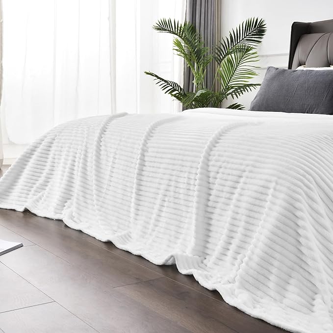 BEDELITE Fleece Blanket Twin Size – 3D Ribbed Jacquard Soft and Warm Decorative - Image 6