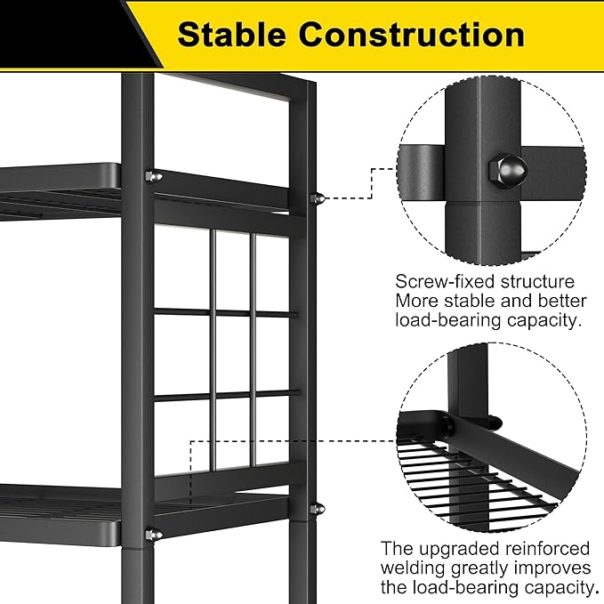 GIOTORENT 5-Wire Standing Book Shelf & Bookcase, Metal Storage Shelving Unit