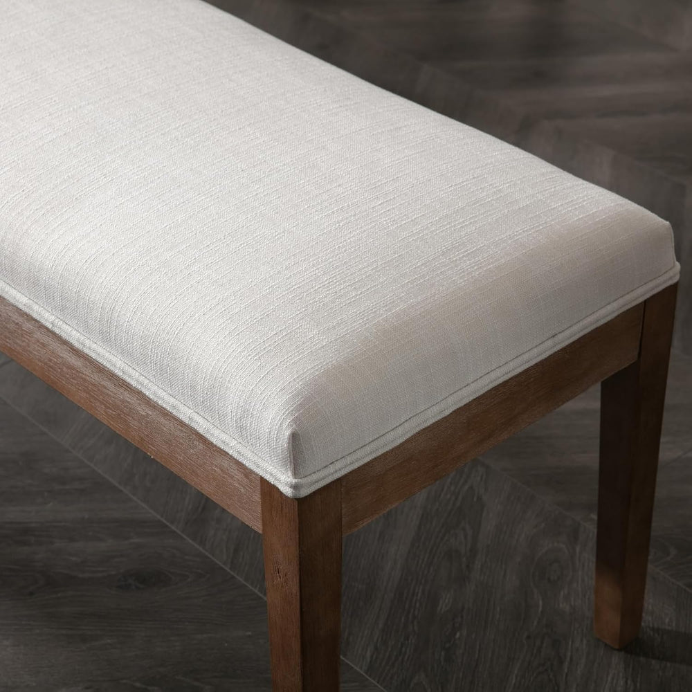 chairus Padded Entryway Bench Linen Upholstered Dining Table Benches Farmhous...