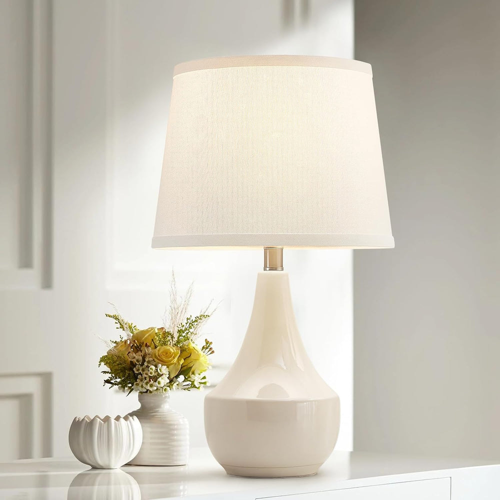 18" Table Lamp Set of 2, Ceramic Table Lamp Classic Beside Lamps Nightst...