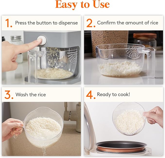 Lifewit 2 Pack Rice Dispenser 25 Lbs, Rice Storage Container Sealed Moisture