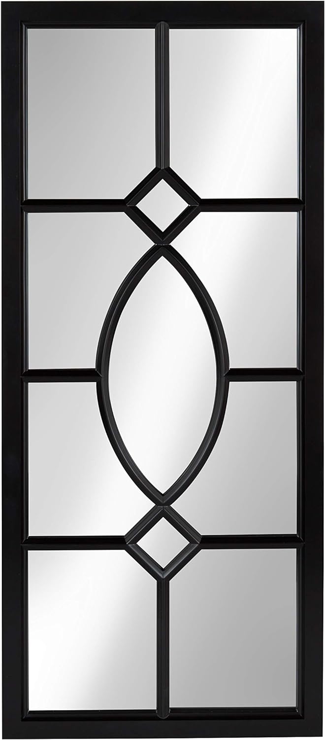 Kate and Laurel Cassat Modern Casual Window Wall Accent Mirror, Black