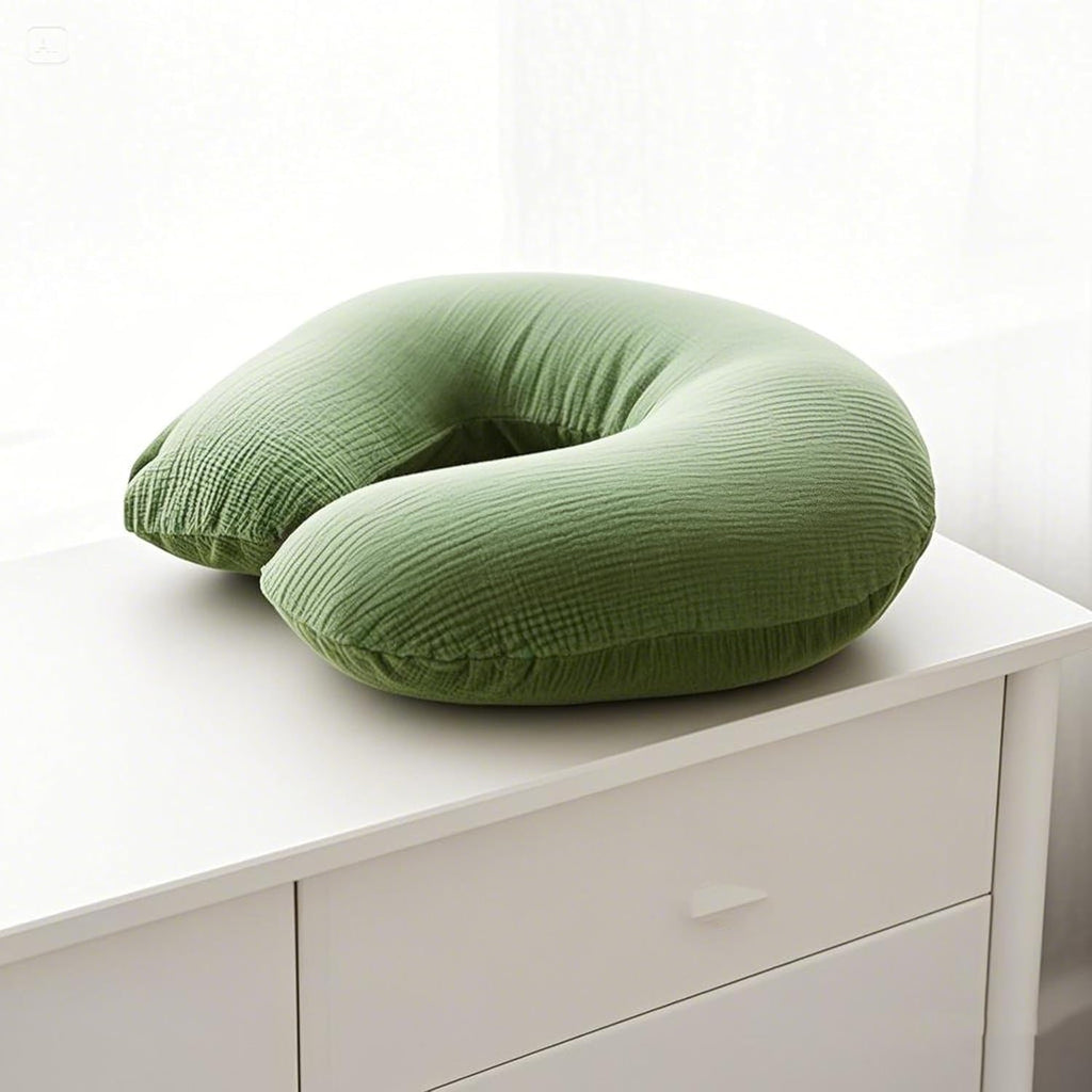 Muslin Nursing Pillow Covers, 2 Pack, Soft & Adorable Slipcovers with Zipper Closure, 100% Cotton Covers for Breastfeeding Pillows (Leaf, Green)