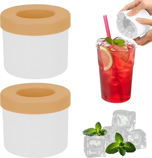 2 Pack Cylinder Silicone Ice Cube Molds, Easy-Release Ice Cube Trays by LUEXBOX