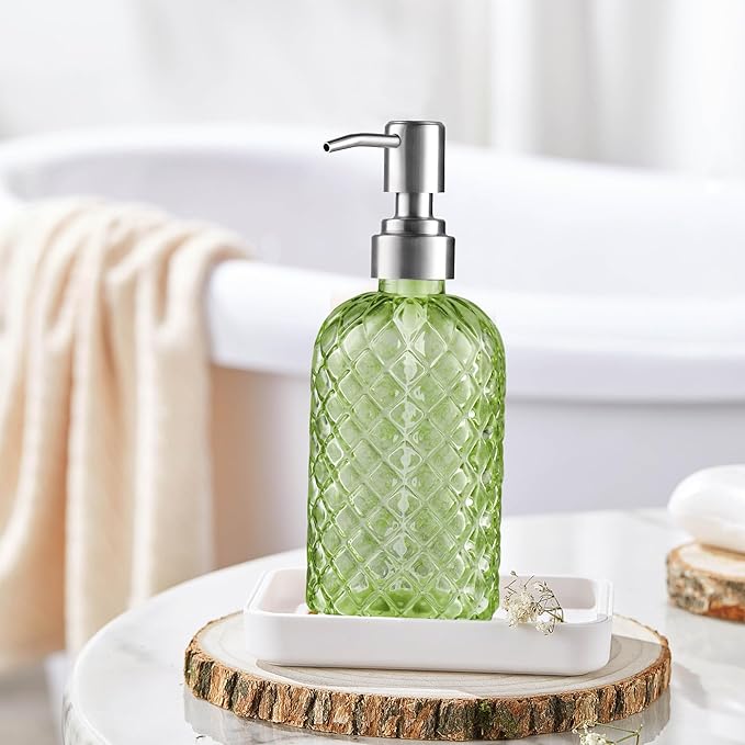14 Oz Refillable Glass Soap Dispenser - Image 6
