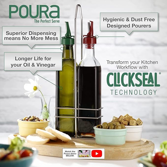Poura Vinegar and Olive Oil Bottle Drizzler Set - Image 4