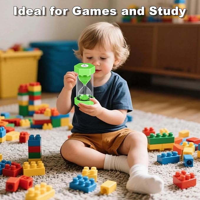 5 Minute Hourglass Sand Timer, Plastic Hexagon Hourglass Sand Clock 5 Min - Image 2