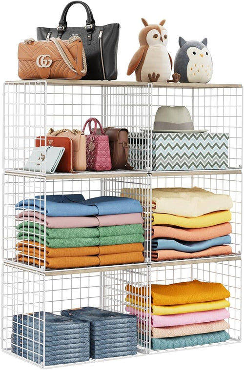 6 Pack Closet Organizers And Storage, Stackable Closet Shelf Organizer Storage by Cidaziya