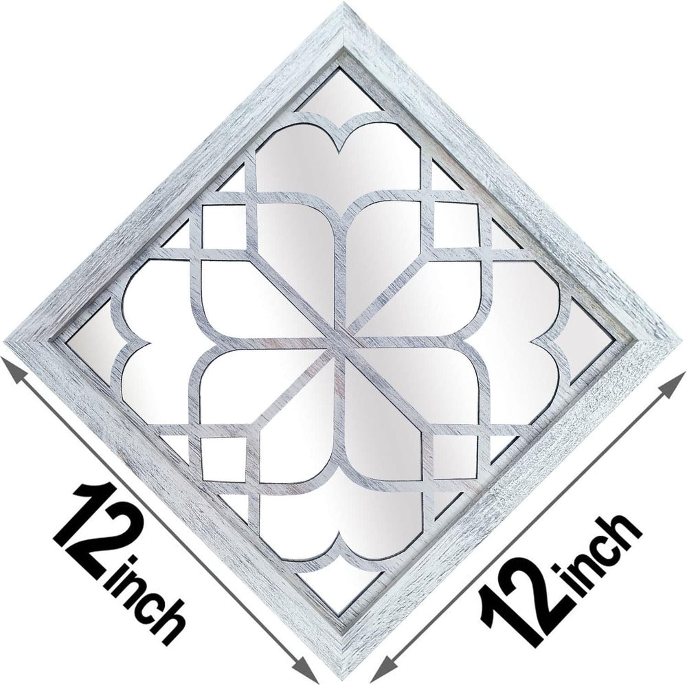 Wocred Set of 4 Mirrors Square Wall Mirror,Gorgeous Rustic Farmhouse Accent M...