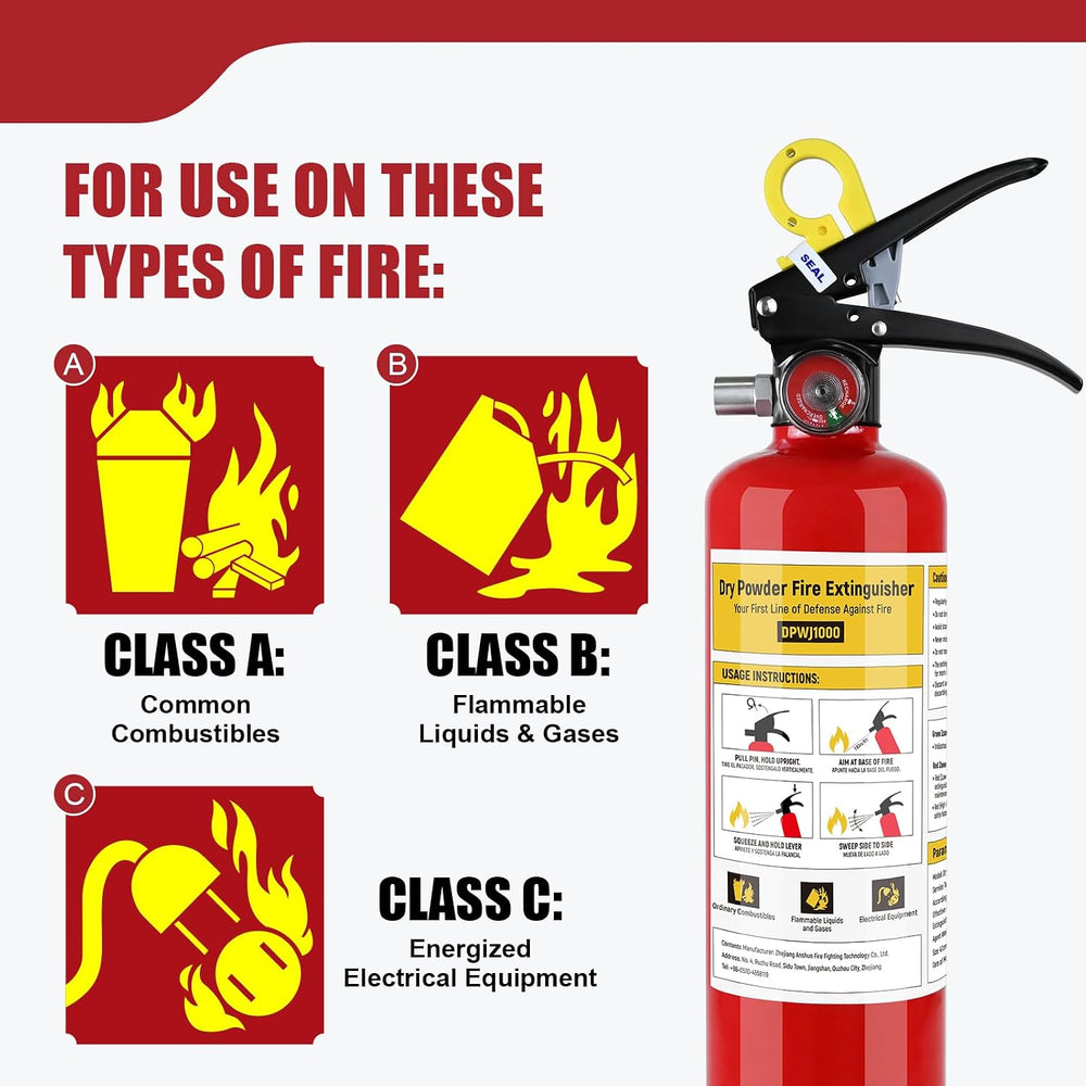 1 Pack 2.5 lb ABC Dry Chemical 1-A:10-B:C Fire Extinguishers