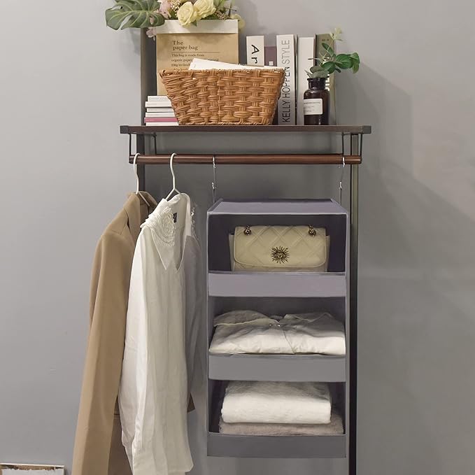 GRANNY SAYS 3-Shelf Closet Organizers and Storage, Foldable Hanging Closet - Image 7