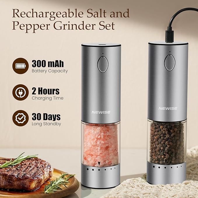 Electric Salt and Pepper Grinder Set - Image 5