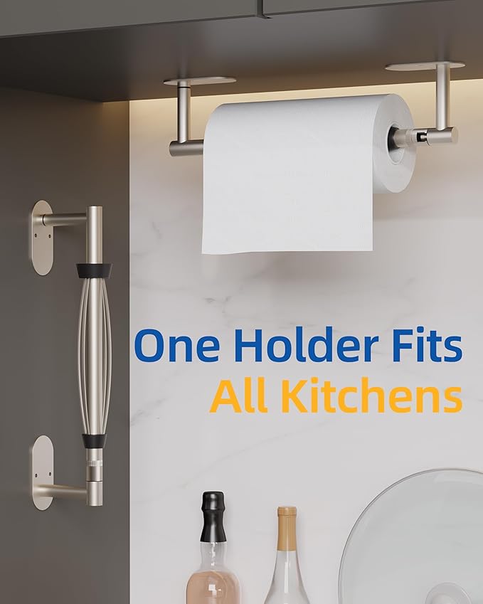 RUACQ Paper Towel Holder Under Cabinet, One Hand Tearing Paper Towel Holder - Image 7