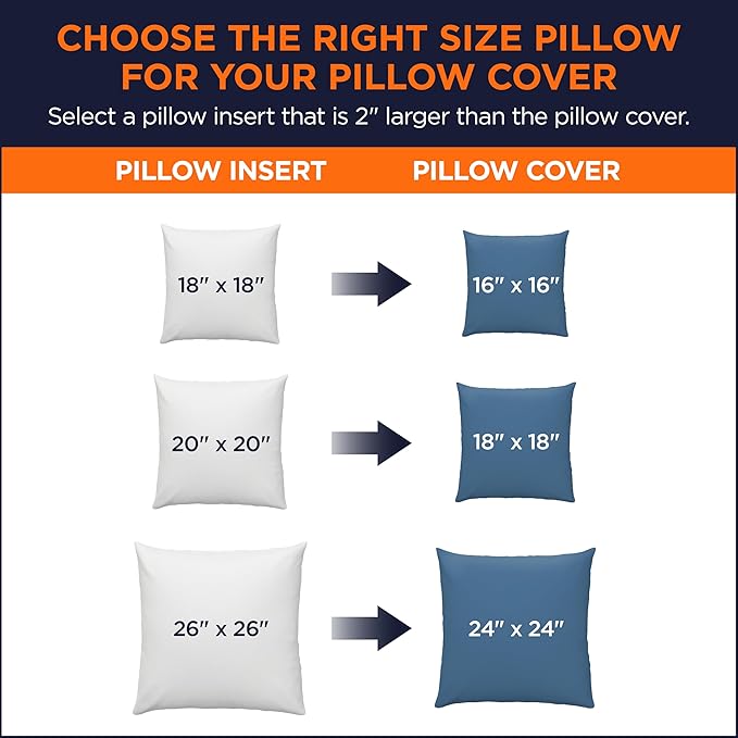 Amazon Basics Square Hypoallergenic Pillow Insert, Sofa Bed Couch Decorative - Image 6