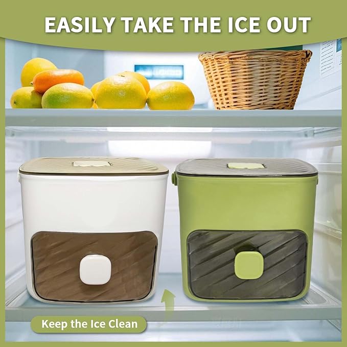 Ice Cube Tray for freezer with 2 Trays and Ice Storage Bin Tweezers, 48 Grid - Image 3