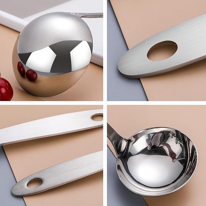 Professional Stainless Steel Soup Ladle, 10.5" Comfort Grid, Long Ergonomic - Image 6