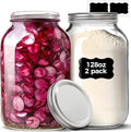 ComSaf 1 Gallon Wide Mouth Mason Jars 2 Pcs, 128 oz Glass Jars by ComSaf