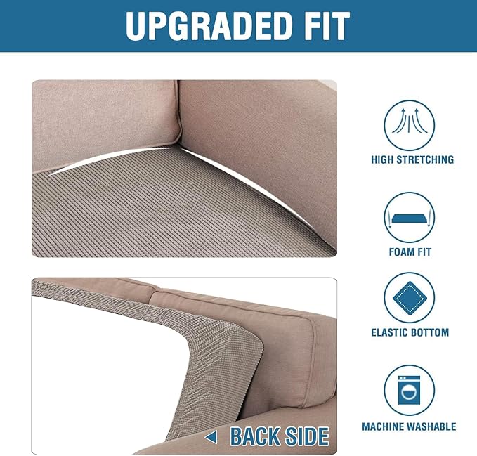 H.VERSAILTEX Super Stretch Individual Seat Sofa Covers Couch Slipcover Sets - Image 6