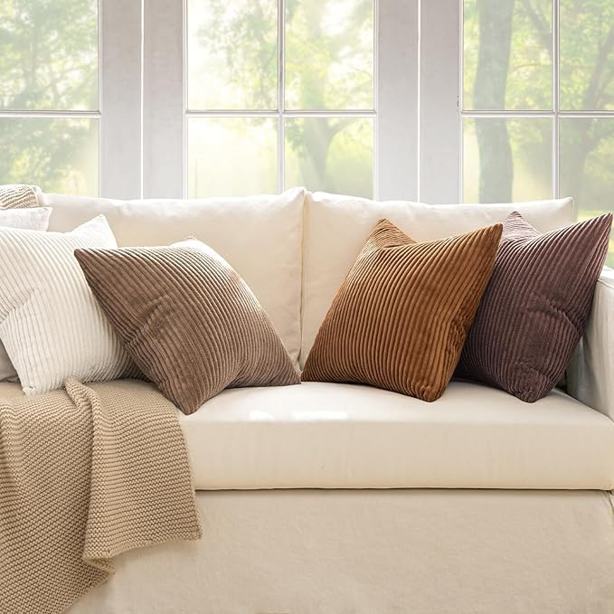 MIULEE Boho Farmhouse Throw Pillow Covers 24x24 Inch Set of 4 Rustic Mordern - Image 5