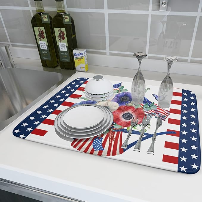 American Flag 4th of July Dish Drying Mats - Image 6