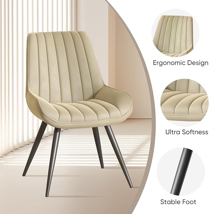 Nalupatio Modern Dining Chairs Set of 4, Comfortable Dining Room Chairs with ...