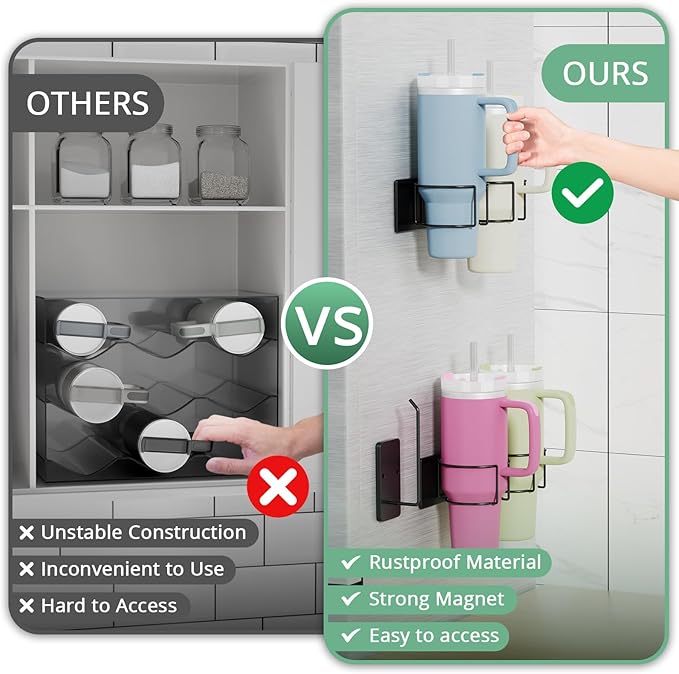 Magnetic Stanley Cup Holder for Refrigerator, Water Bottle Organizer for - Image 3