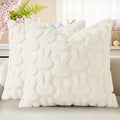 decorUhome Easter Bunny Pillow Covers 18x18 Inch Set of 2, Soft Plush Faux Wool by decorUhome
