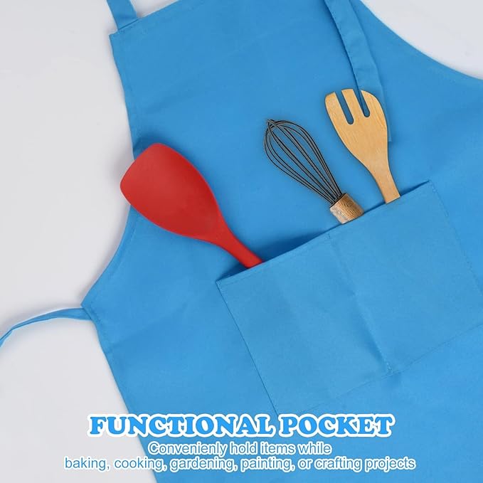 SINLAND Kids Apron with Pocket 2 Pack Children Chef Apron - Image 2