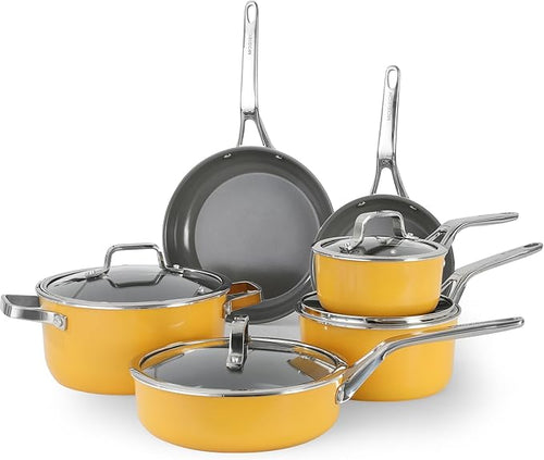 10-Piece Nonstick Ceramic Cookware Set, Non-Toxic Ceramic Coated Aluminum Pots by Unknown