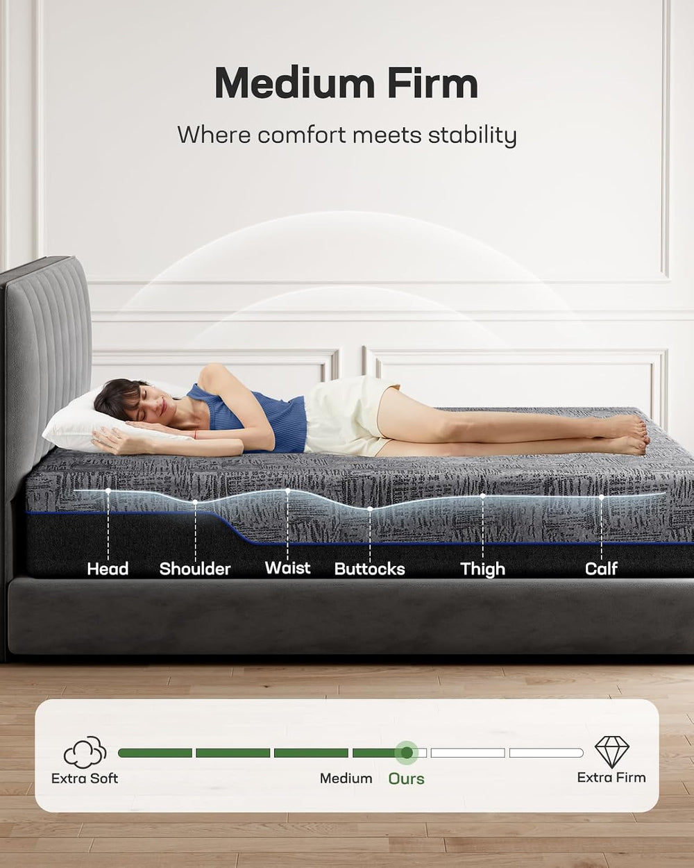 Marsail Adjustable Bed Frame Full with Mattress & Massage, Adjustable Base